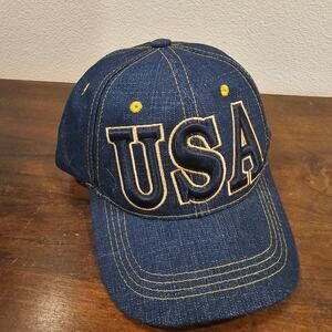 NWOT USA Embroidered Denim Cap